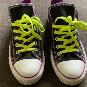 Converse All Stars Black, purple and neon